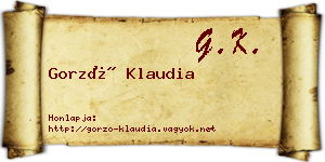 Gorzó Klaudia névjegykártya