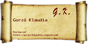 Gorzó Klaudia névjegykártya